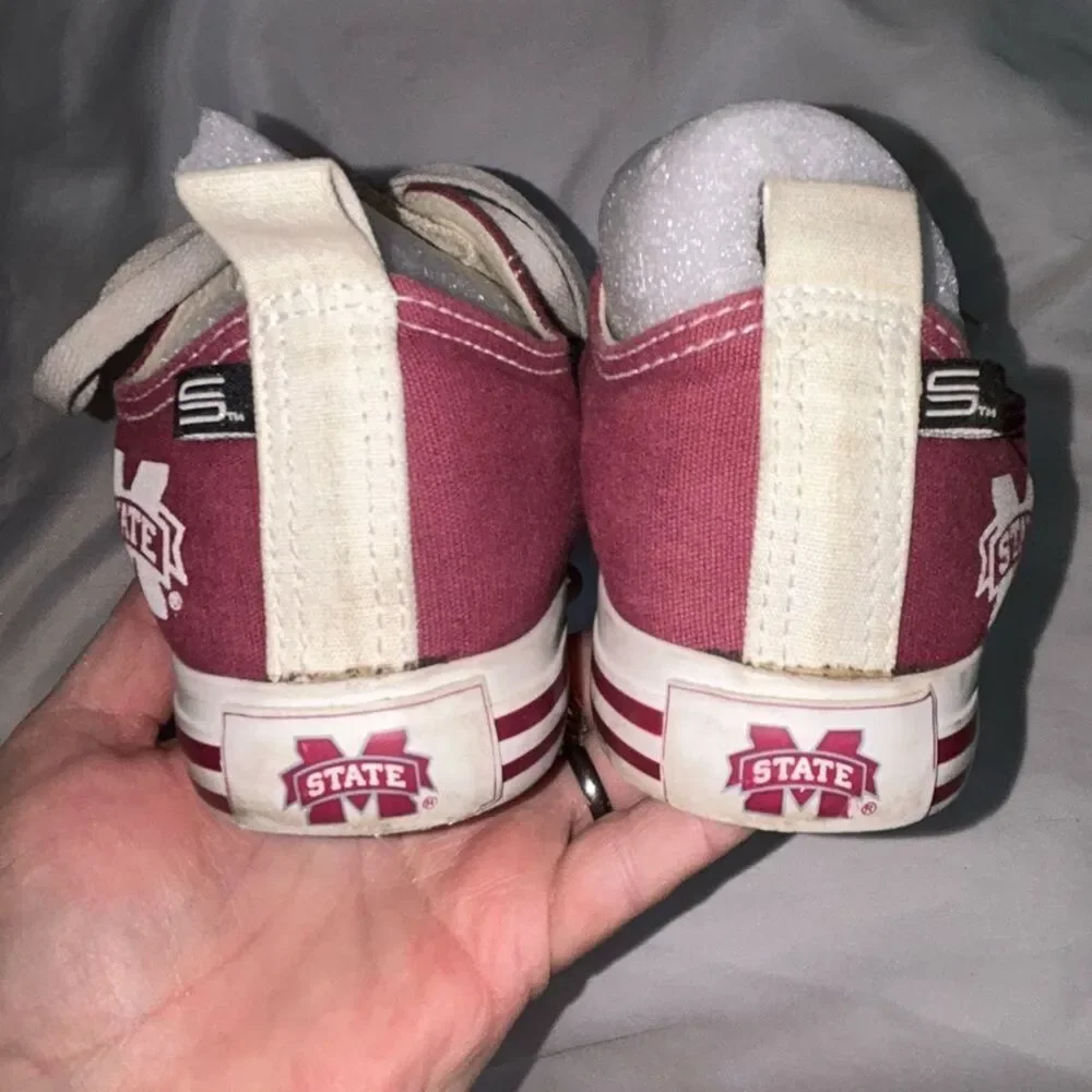 Mississippi State University Sneaker Collegiate Maroon White Women Skicks Size7